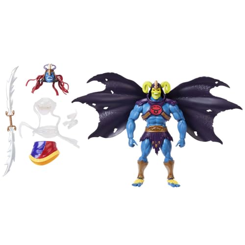 Masters of The Universe Origins x Thundercats Actionfigur Skelion, bewegliches 1980er Spielzeug, Skeletor und Mumion, ca. 14 cm groß, Köpfe, Rüstung und Umhang austauschbar, JFX01 von Masters of the Universe