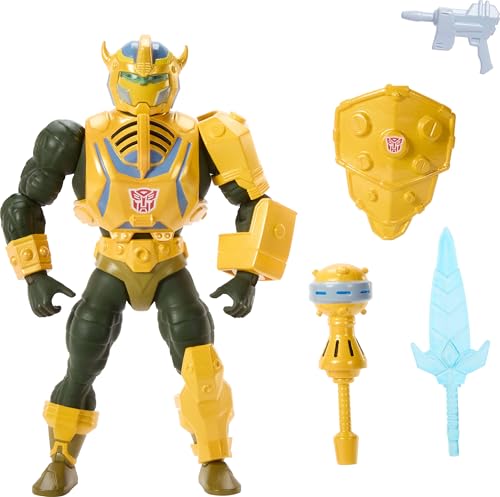 Masters of Universe Origins und Transformers Actionfigur, Man-at-Arms mit Bumblebee-Rüstung, ca. 14 cm großes, bewegliches Motu Collaboration Spielzeug, Zubehör und Mini-Comic, JGT17 Masters of Universe Origins und Transformers Actionfigur, Man-at-Arms mit Bumblebee-Rüstung, ca. 14 cm großes, bewegliches Motu Collaboration Spielzeug, Zubehör und Mini-Comic, JGT17 von Masters of the Universe