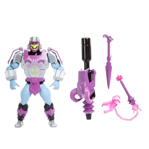 Masters of Universe Origins & Transformers Actionfigur, Skeletor mit Megatron-Rüstung, ca. 14 cm großes, bewegliches Collaboration Spielzeug, Zubehör und Mini-Comic, JGT16 von Masters of the Universe