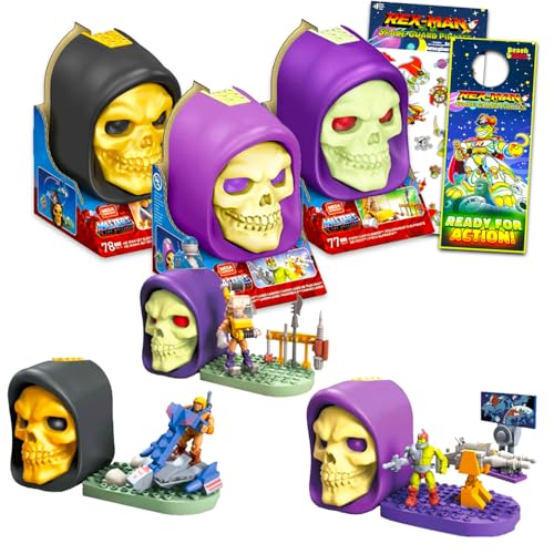 Masters of the Universe Blindbox-Set für Kinder – Paket mit 3 Skelett-Schädel-Spielsets, plus Aufklebern, mehr | Masters of the Universe Spielzeug-Partygeschenke von Masters of the Universe