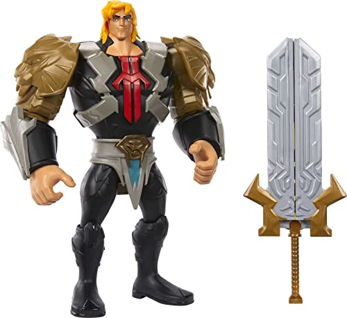 Masters of the Universe Figur Deluxe Großer He-Man mit Schwert, Sammelspielzeug mit Angriffsbewegung und Zubehör, Netflix Serie von Masters of the Universe