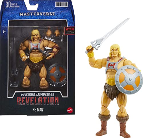 Masters of the Universe Masterverse Revelation He-Man Action Figure, 7-in MOTU Battle Figure for Storytelling Play, Gift Age 6+ And Adult Collectors, GYV09 von Masters of the Universe
