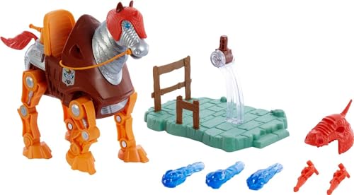 Masters of the Universe Origins Stridor Figure - With Robot Horse, Launcher & 3 Plasma Blasts - Includes Display Stand - 7' Tall - Gift for Kids 6+ von Masters of the Universe