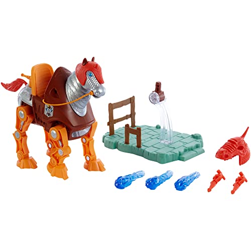 Masters of the Universe Origins Stridor Figure - With Robot Horse, Launcher & 3 Plasma Blasts - Includes Display Stand - 7' Tall - Gift for Kids 6+ von Masters of the Universe