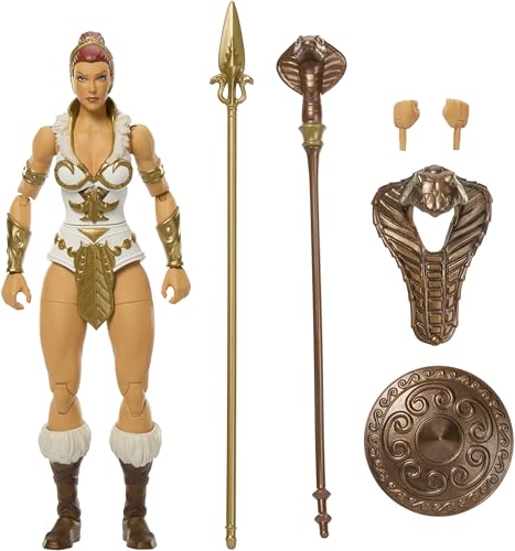 Masters of the Universe Masterverse Actionfigur, New Eternia Teela, ca. 18 cm großes Motu-Spielzeug 30 Bewegungspunkte, Abnehmbarer Kobraaufsatz, Waffenzubehör, JBP84 Masters of the Universe Masterverse Actionfigur, New Eternia Teela, ca. 18 cm großes Motu-Spielzeug 30 Bewegungspunkte, Abnehmbarer Kobraaufsatz, Waffenzubehör, JBP84 von Masters of the Universe