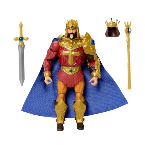 Masters of the Universe Masterverse Actionfigur ca. 18 cm, New Eternia König Randor, MOTU Spielzeugheld von Eternia, Umhang und Rüstung, 30 Bewegungspunkte, JBP79, [Mehrfarbig] von Masters of the Universe