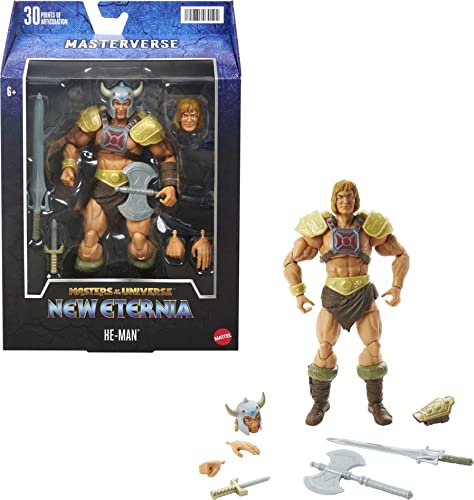 Masters of the Universe Masterverse New Eternia Viking He-Man Action Figure with Accessories, 7-inch MOTU Gift for Fans 6+ and Collectors von Masters of the Universe