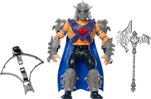 Masters of the Universe Turtles of Grayskull Shredder Actionfigur-Spielzeug, 16 Bewegungspunkte, TMNT- und MOTU-Crossover-Schurke, HTH10 von Masters of the Universe