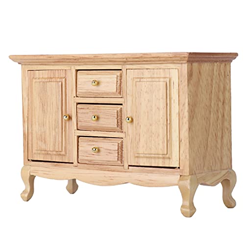 1:12 Dollhouse Doppel -Türschrank, Holzpuppenhausmöbel Miniaturzubehör (Eiche Doppel -Türschrank) von Masyrt