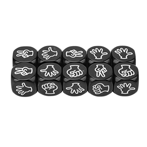 10 Pcs Würfel Set 6 -Seiten wasserdichte Antioxidative Finger -Raten Würfel für Brettspielausbildung (Schwarz) von Masyrt