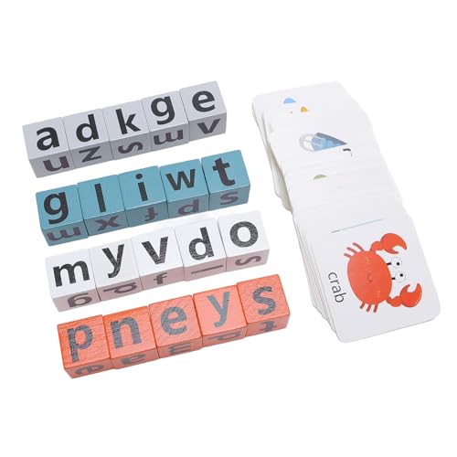 ABC Letter Blocks Spielzeug für Kleinkinder, Holzstreicher -Buchstaben Spielzeug mit Wörtern Flash -Karten, das Interaktive Duellstil -Brettspiel -Design, Geeignet für Kinder Im von Masyrt