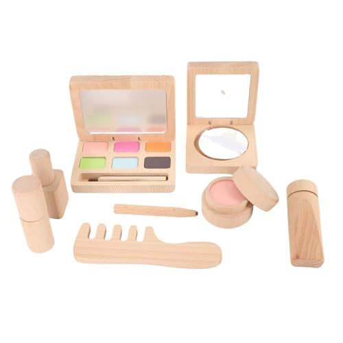 Holz Make up Spielzeugset Fun Simulation Kosmetikspielzeug, Farbenfrohe und Vielfältige Kinder Tun Spiele Make ups Set mit Aufbewahrungstasche, Geeignete Geburtstage Party von Masyrt