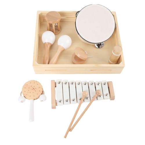 Kids Musical Instrument Holzmusik Percussion Toy Set,Percussion Instruments Handglocken und Andere Rasseln,Premium-hölzernen Materielle Bildung Frühes Lernen Spielzeug für Kinder von Masyrt