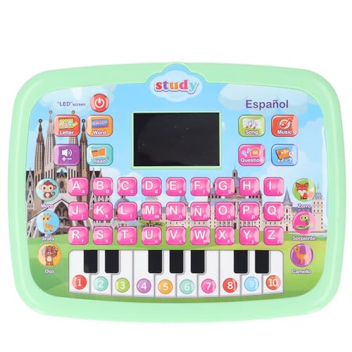 LED-Spanisch-Lern-Tablet mit Farbwechsel-Schnitts Telle, 8 Lernmodi und 3D-LED-Bildschirm, Früh Pädagogik Alphabet Wörter Zahlen Mathe Lernen Elektronisches Spanisch Lernspiel von Masyrt