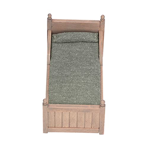 Masyrt 1:12 Skala Miniaturpuppenhaus Birkenbett, Puppenhausmöbeldekor Accessoire für Mini -Puppenhaus und Puppenhausbettliebhaber (EIN altes Bett) von Masyrt