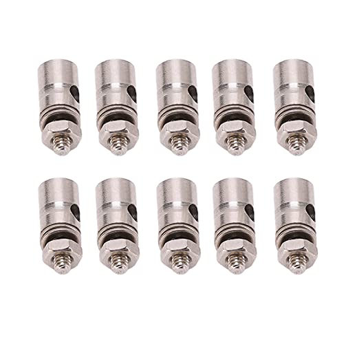 Masyrt 10 Stück 2,1 mm RC Schubstange Anschluss RC Flugzeug Anschluss Schubstange Anschluss aus Metall Schnellverstellung Kappe für Flugzeuge mit festem Flügel KT von Masyrt