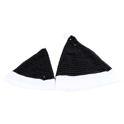 Masyrt 2 Pack Black Paillon Christmas Santa Hats für Urlaub, Halloween und Geburtstagsfeiern Masyrt 2 Pack Black Paillon Christmas Santa Hats für Urlaub, Halloween und Geburtstagsfeiern von Masyrt