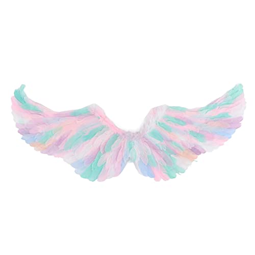 Masyrt Angel Wings Kostüm Künstliche Feenflügel Feder Farbenfrohe Prinzessin Wings für Halloween Cosplay Party Gefälligkeiten (L) von Masyrt