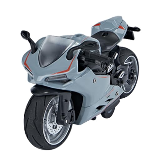 Masyrt Cool 1:14 Skala Legierung Kunststoff Rücken Sie Spielzeugmotorrad für Kinder mit Licht und Klang, Lustig und Interaktiv, Exquisit Gemacht, Kinder Werden Es Lieben (Grau) von Masyrt
