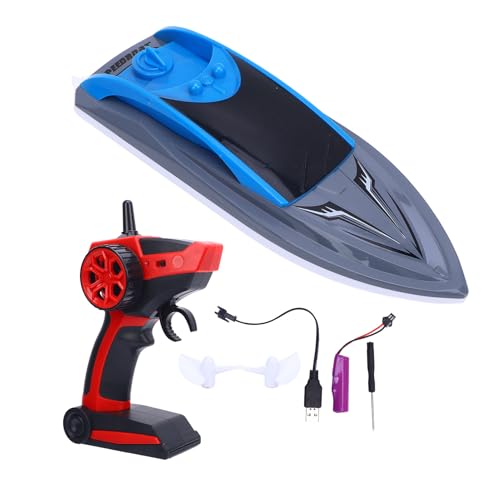 Masyrt Fernbedienungs-Schnellboot,RC-Boote für Kinder 8-12 Erwachsene, Hochgeschwindigkeits-Elektroboot 2,4 G Frequenz Langlebiges Batterie-Spielzeugboot für Pools Seen Speed ​​Boote (Blau) von Masyrt