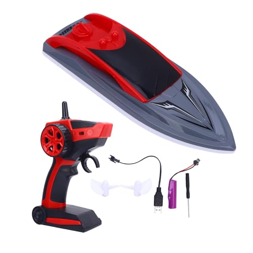 Masyrt Fernbedienungs-Schnellboot,RC-Boote für Kinder 8-12 Erwachsene, Hochgeschwindigkeits-Elektroboot 2,4 G Frequenz Langlebiges Batterie-Spielzeugboot für Pools Seen Speed ​​Boote (Rot) von Masyrt