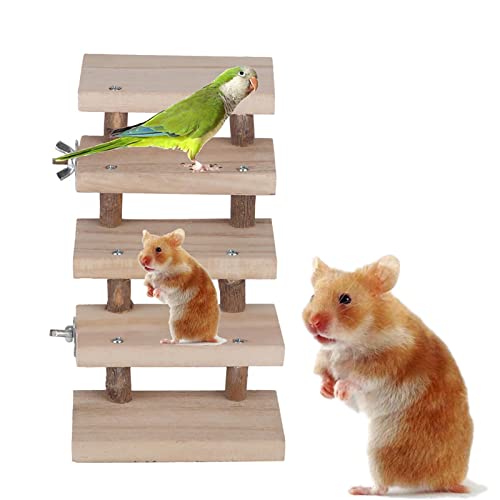 Masyrt Hamsterspielzeug, 5 Schichten Holz Hamster Leiter Spielzeugklettern Treppe Tierspielzeug Geschenkkäfigzubehör Masyrt Hamsterspielzeug, 5 Schichten Holz Hamster Leiter Spielzeugklettern Treppe Tierspielzeug Geschenkkäfigzubehör von Masyrt