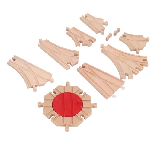 Masyrt Holzbahnstrecke für Kleinkinder für Kleinstirsche Bauen Bautonten Spielzeug Pädagogische DIY -Hölzern -Eisenbahnstrecke Expansion Pack (Pack c) von Masyrt