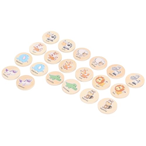 Masyrt Holzgedächtnisspiel, Bildungsmemory -Spielzeug für Kinder Frühes Lernen für Kinder Kleinkinder, mit Formen, Mustern und Farben, für Beobachtungsfähigkeiten und Rätsellösung (Waldtier) von Masyrt