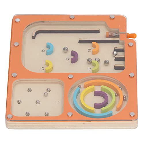 Masyrt Holzmaschinespielzeug, Handflipper für, Bildung, Frühes Lernen, Leuchtende Farben, Feine Motorische Fähigkeiten, Sicheres Flipper -Labyrinth -Spiel (L) von Masyrt