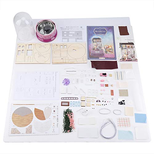 Masyrt House Music Box, Kreatives Hausmodell mit Rotierender Musikbox, Staubabdeckung, LED-Licht (B-031 Begegnen Einer Ecke) von Masyrt