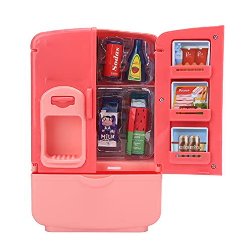 Masyrt Intelligent Double Door -Simulation Kühlschrank - Spielen Sie Küchenset Für Rollenspiele und Tat Play Mini Chef Kühlschrank Spielzeug (Rosa) von Masyrt