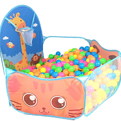Masyrt Kids Ball Pit,Große Kinderballgruben Zelt mit Basketball Hoop,Faltbare Cartoon Ozeanbällchen Schießbares Kinderspielzeug,Zelthaus Spielzeug für Kinder 120 cm (Bälle Nicht (Blau) von Masyrt
