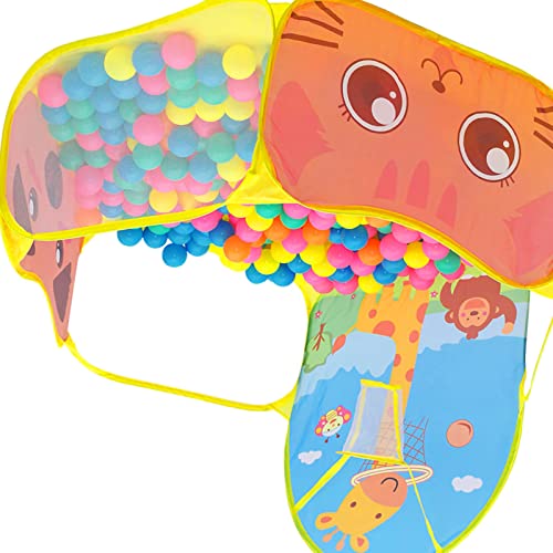 Masyrt Kids Ball Pit,Große Kinderballgruben Zelt mit Basketball Hoop,Faltbare Cartoon Ozeanbällchen Schießbares Kinderspielzeug,Zelthaus Spielzeug für Kinder 120 cm (Bälle Nicht (Gelb) von Masyrt