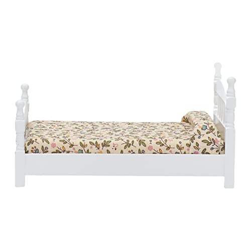 Masyrt Miniaturholzpuppenhausbett, Birke + Stoff Stoff Mini -Bett mit Matratze, Blättern und Kissen, ca. 16 X 8 X 8,8 cm für und Mädchenzimmerdekoration Masyrt Miniaturholzpuppenhausbett, Birke + Stoff Stoff Mini -Bett mit Matratze, Blättern und Kissen, ca. 16 X 8 X 8,8 cm für und Mädchenzimmerdekoration von Masyrt