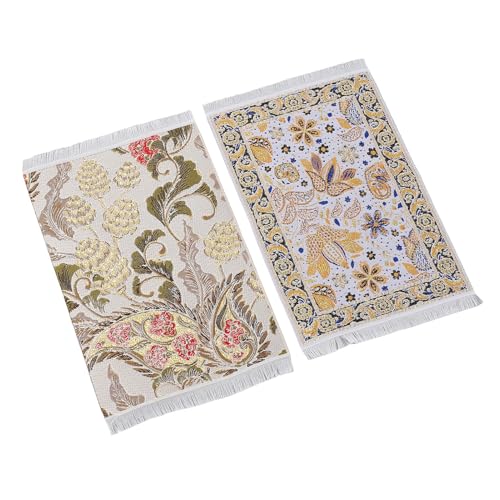 Masyrt Miniaturpuppenhaus Teppich 2PCs, Design Vintage Soft Teppich von Masyrt