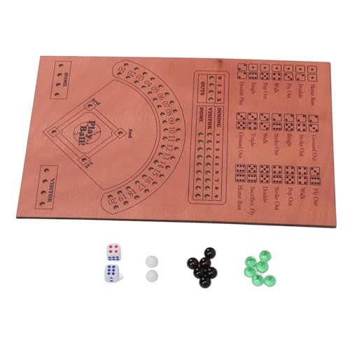 Masyrt Solid Wood Baseball Dice Brettspiel für und Erwachsene, Realistische Baseball -Spiele Simulation, Unterhaltsame und Herausfordernde Unterhaltung mit Würfel Murmeln für Familienfeier von Masyrt