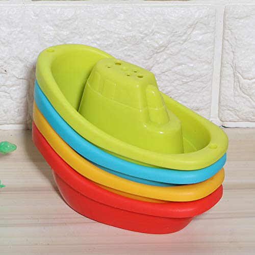 Masyrt Spielzeugbootbad Spielzeug für Kleinkinder, 4pcs Badezimmer Schwimmendes Schiffsspielzeug Kinderbad Schwimmen Spielen Bootspaß Bildungsspielzeug (Stapelte Boote) von Masyrt