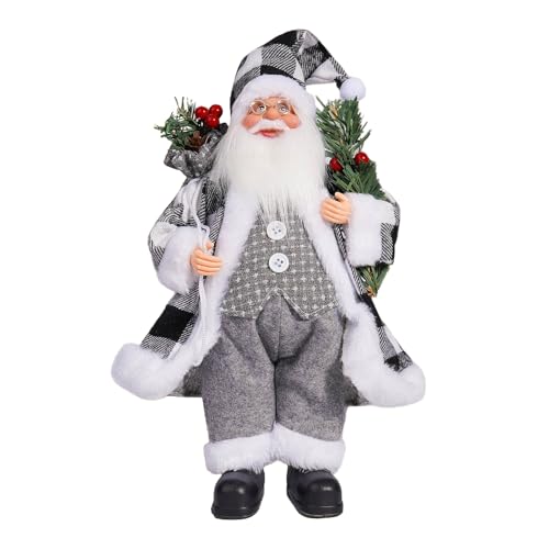 Masyrt Weihnachtsmann-Puppe, 30,5 cm, Stehende Weihnachtsmann-Puppe, Weiche und Hautfreundliche, Langlebige Weihnachtsmann-Stehfigur für Weihnachtsfeiern, Weihnachtsdeko für Zuhause (E) von Masyrt