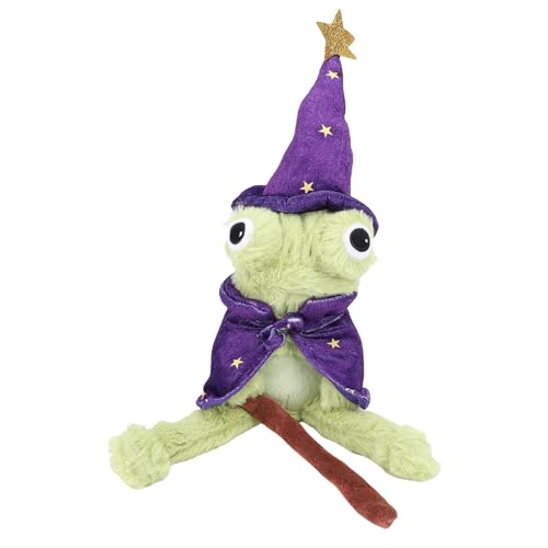 Masyrt Wizard Animal Plüschspielzeug,Gefüllte Puppe Figur Kissen Zauberer Stofftierpuppe,PP Cotton Halloween Moonlight Wizard Frog Plüschspielzeug,Sammlerheimdekor für Kinder von Masyrt