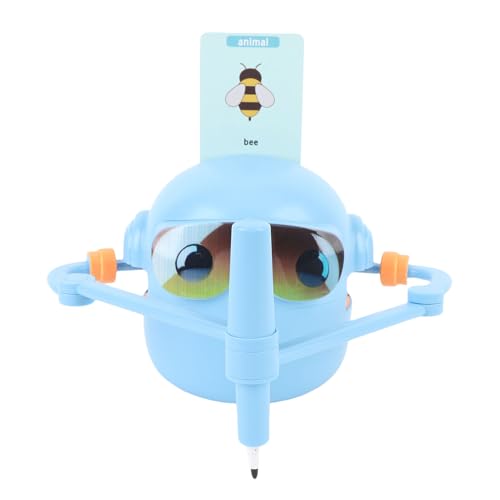Masyrt Zeichenroboter für Kinder, interaktiver pädagogischer automatischer Zeichenroboter mit 100 Karten und 12 Farbstiften,ABS magischer Zeichenroboter für Jungen und Mädchen im (Himmelblau) von Masyrt
