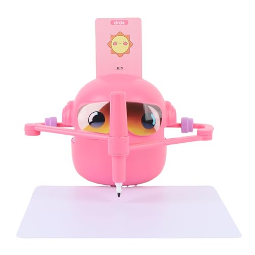 Masyrt Zeichenroboter für Kinder, interaktiver pädagogischer automatischer Zeichenroboter mit 100 Karten und 12 Farbstiften,ABS magischer Zeichenroboter für Jungen und Mädchen im (Rosa) von Masyrt