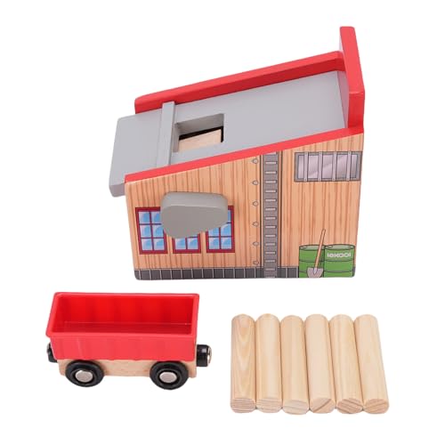 Masyrt Zubehör für die Holzeisenbahn-Spielzeugszene, 8 teiliges erweiterbares Zubehör für die Holzeisenbahnschienen, Eisenbahn-Spielzeugszenenzubehör der Lokomotive, für Kinder Masyrt Zubehör für die Holzeisenbahn-Spielzeugszene, 8 teiliges erweiterbares Zubehör für die Holzeisenbahnschienen, Eisenbahn-Spielzeugszenenzubehör der Lokomotive, für Kinder von Masyrt