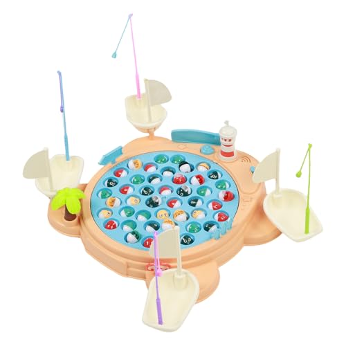 Rotierende Fischereispielzeug Magnetic Angel Fishing -Spiel Rotierende Fischbrettfischtisch Spielzeug Großer Größe, Frühe Bildung Eltern Kind Interaktive Licht Musikfischertisch von Masyrt