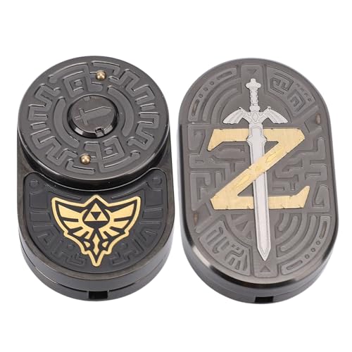 Schwert und Edelstahl Schieberegleiter 2pcs,Edelstahl Messing Fingerspitzen Haptische Schieberegler Rotation Entspannter Metall Slider Spielzeug für Erwachsene,Angst und von Masyrt
