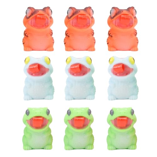 Spannungsfroschspielzeug 9pcs,Weicher Kunststoff Kompakter Tragbarer Zunge Herausstrecken Effekt Squeeze Stress Relief Frosch Spielzeug für Kleinkinder Kinder Erwachsene Spannungsfroschspielzeug 9pcs,Weicher Kunststoff Kompakter Tragbarer Zunge Herausstrecken Effekt Squeeze Stress Relief Frosch Spielzeug für Kleinkinder Kinder Erwachsene von Masyrt