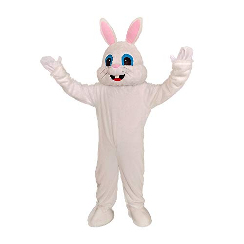 Halloween Weste Erwachsene Osterhase Kostüm Plüsch Kaninchen Bunny Kostüm - Weiß - von MatGui