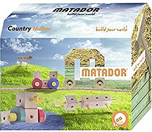 Matador 21510 Maker Country Produktion in Österreich, PEFC-zertifiziertes Holz Konstruktionsbaukasten, holzfarben, bunt von MATADOR