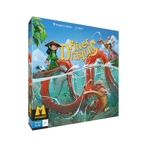 Matagot River Dragons Brettspiel, für 2 bis 6 Spieler, ab 8 Jahren, französische Version (2025) von Matagot