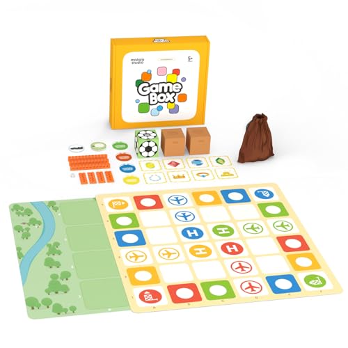 MatataStudio Game Box für Coding Set/Pro Set Roboter mit 5 Programmierbrettspielen für Coding Set & Pro Set, pädagogisches Add-on mit reichhaltigen Lernmaterialien für Kinder von 4–10 Jahren von MatataStudio