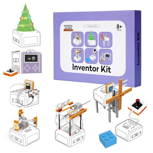 Matatalab Inventor Kit für VinciBot, 5 Elektronikmodule, Modul-Link-Einheit für Micro:bit usw., STEM-Kit mit 7 Baukästen für Kinder ab 8 Jahren zum Erlernen Programmierbarer Elektronischer Projekte von Matatalab